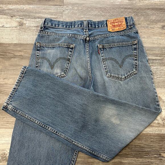 Levis 550 Red Tab Dark Wash Blue Mens 33x31 Relaxed Fit Straight Denim Jeans - Picture 1 of 12
